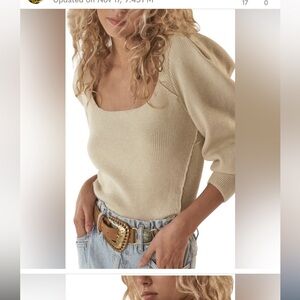 Free People Saffron Top in Oatmeal Size M